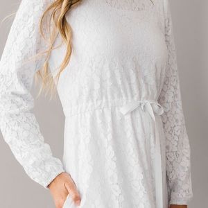 Q. Noor Stevie White Lace Dress
